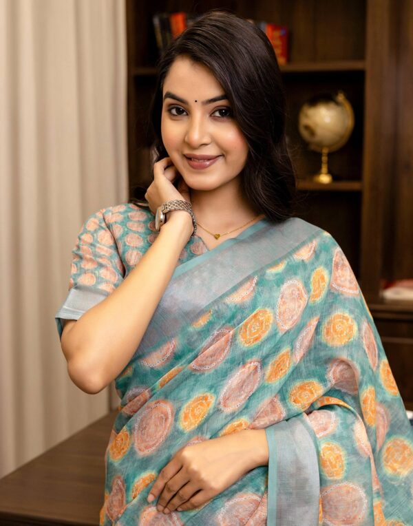 Sarasya Printed Saree Red Par (Copy)